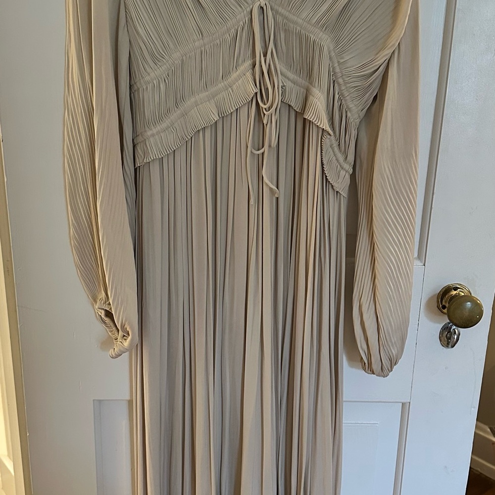 Current Air Ivory pleated maxi dress